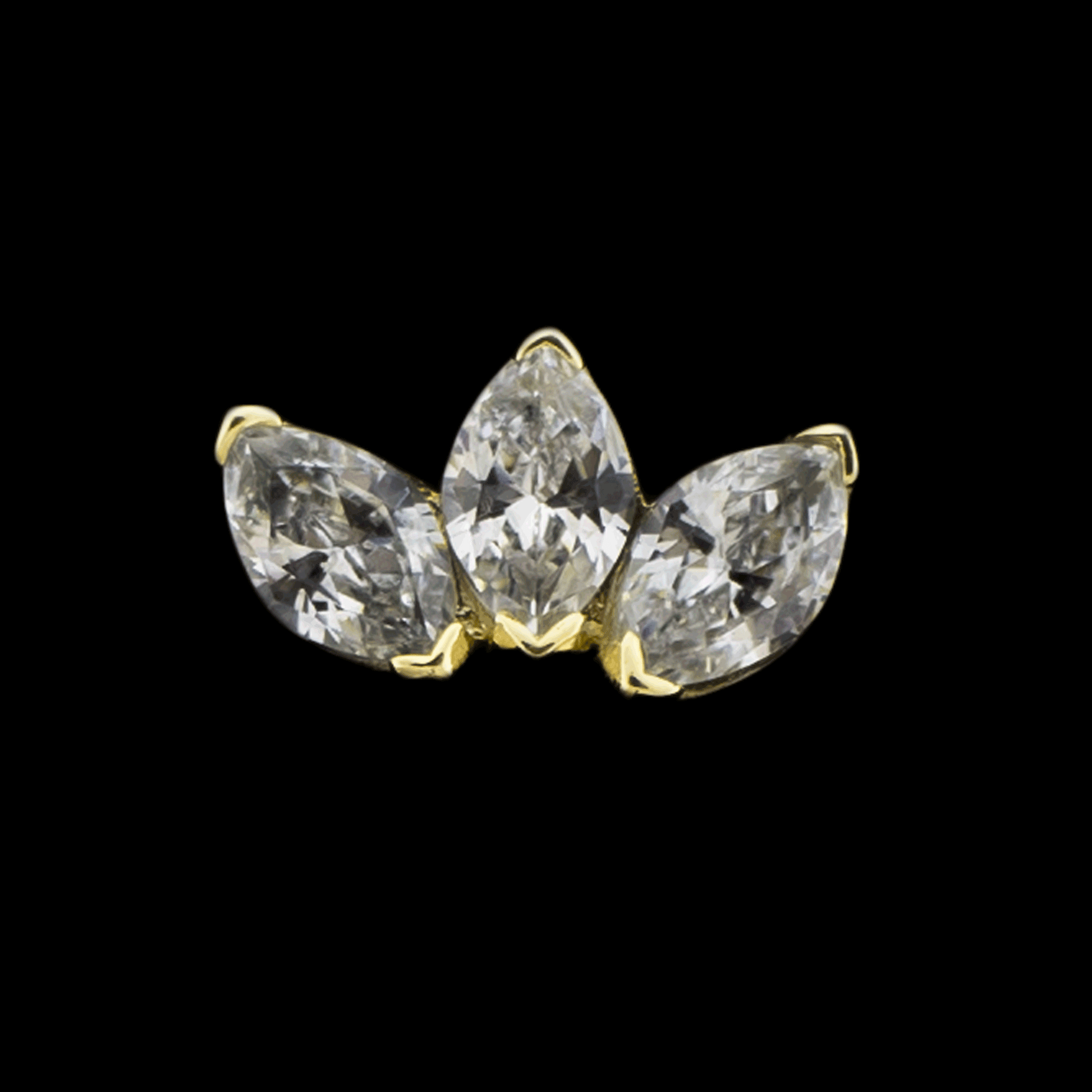 Aria - 14KT Gold Threadless End - Pierced Addiction