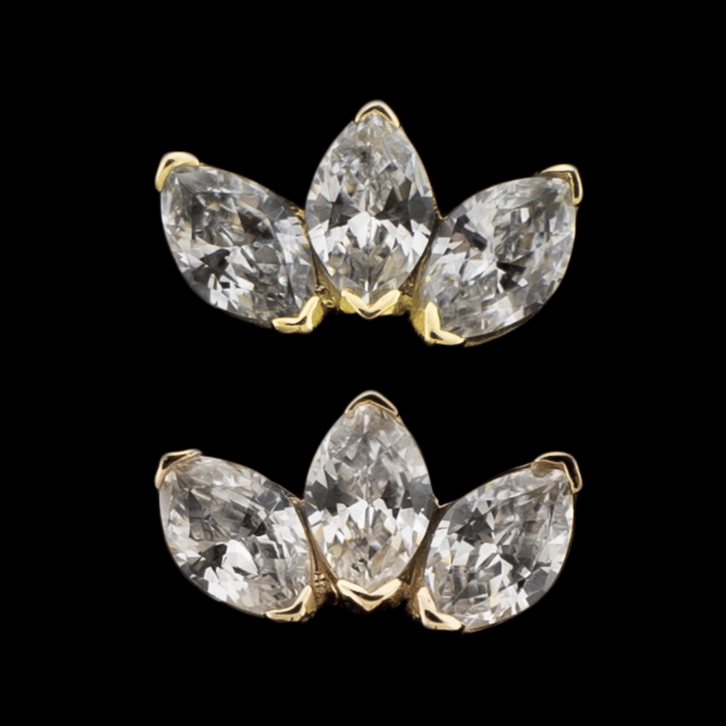 Aria - 14KT Gold Threadless End - Pierced Addiction