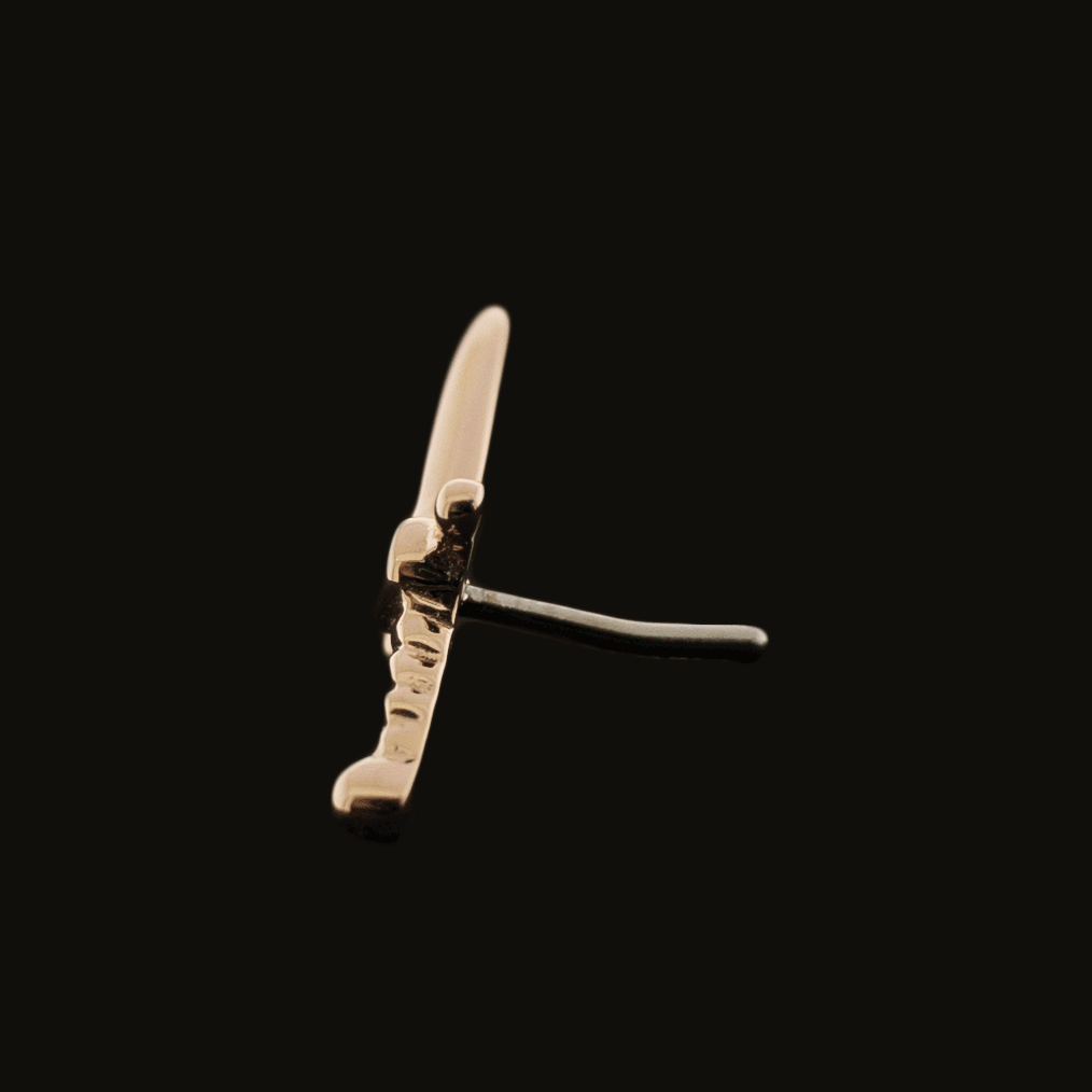 Siren's Fang - 14KT Gold Threadless End - Pierced Addiction