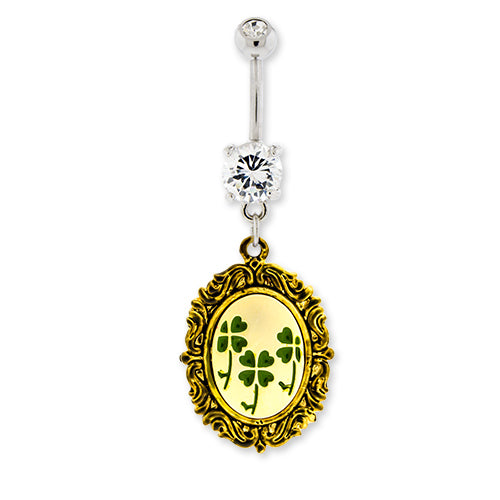 Clover Navel Ring