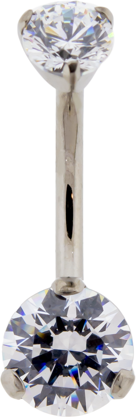 Premium Zirconia Navel Ring - White