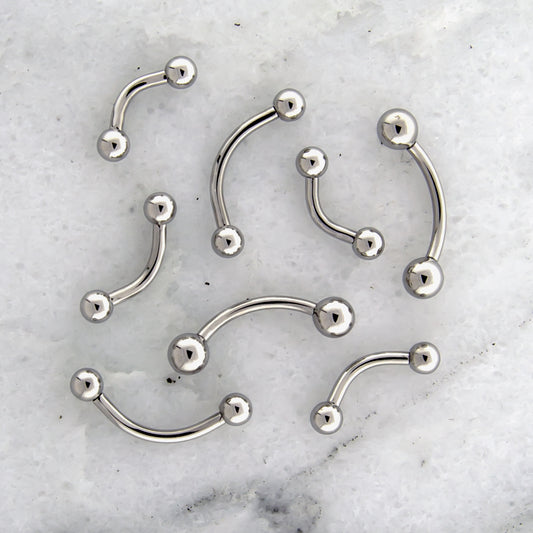 Steel 14G Internally Threaded Curved Barbell - Pierced Addiction