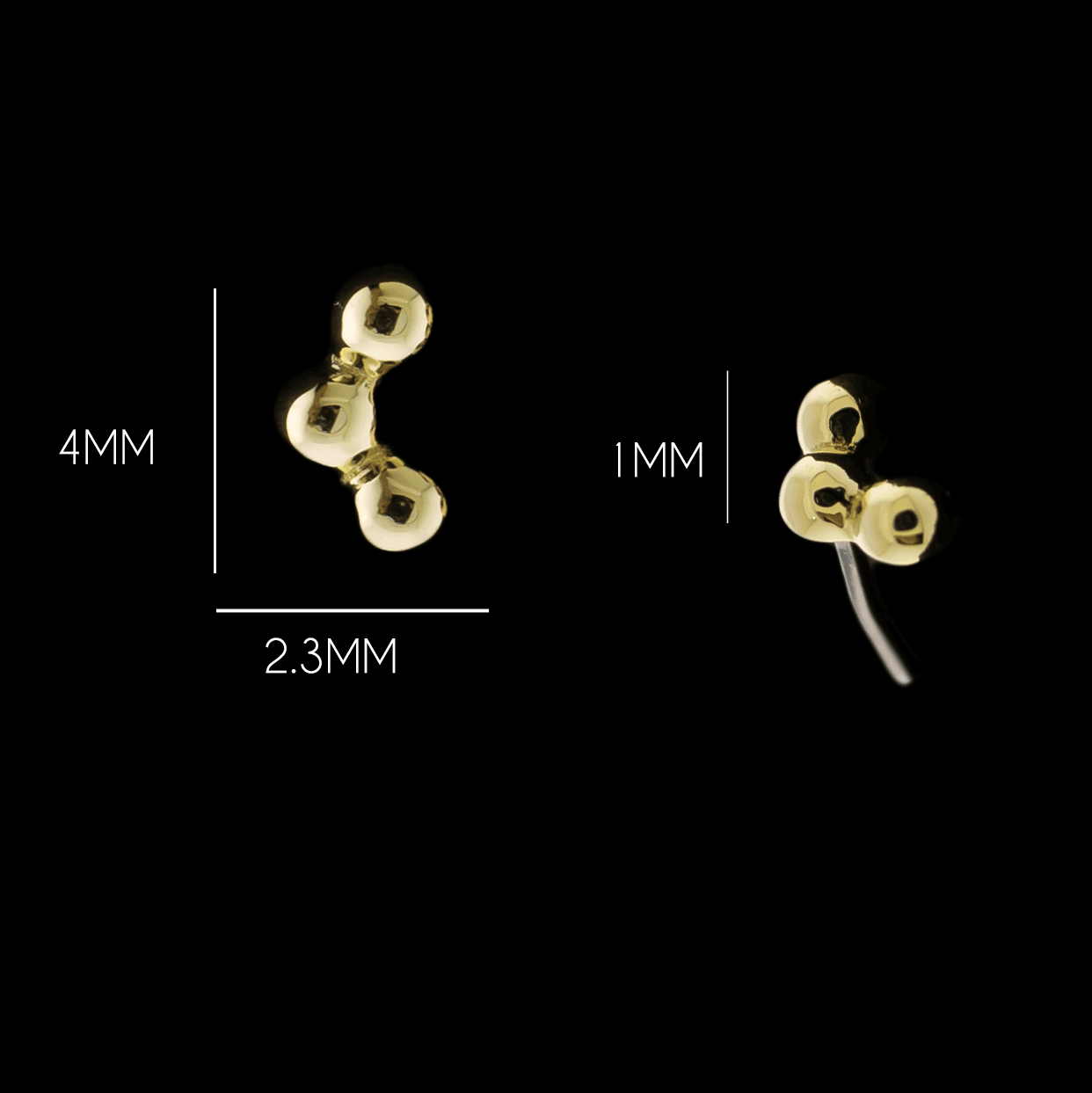 Triplu - 14KT Gold Threadless End - Pierced Addiction