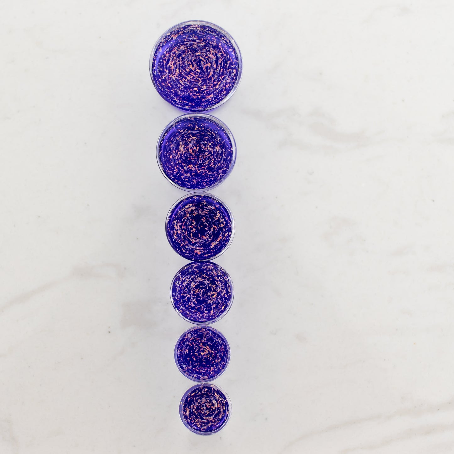 Candy Apple Red Over Blue Dichroic Glass Single Flare Plugs - Pierced Addiction