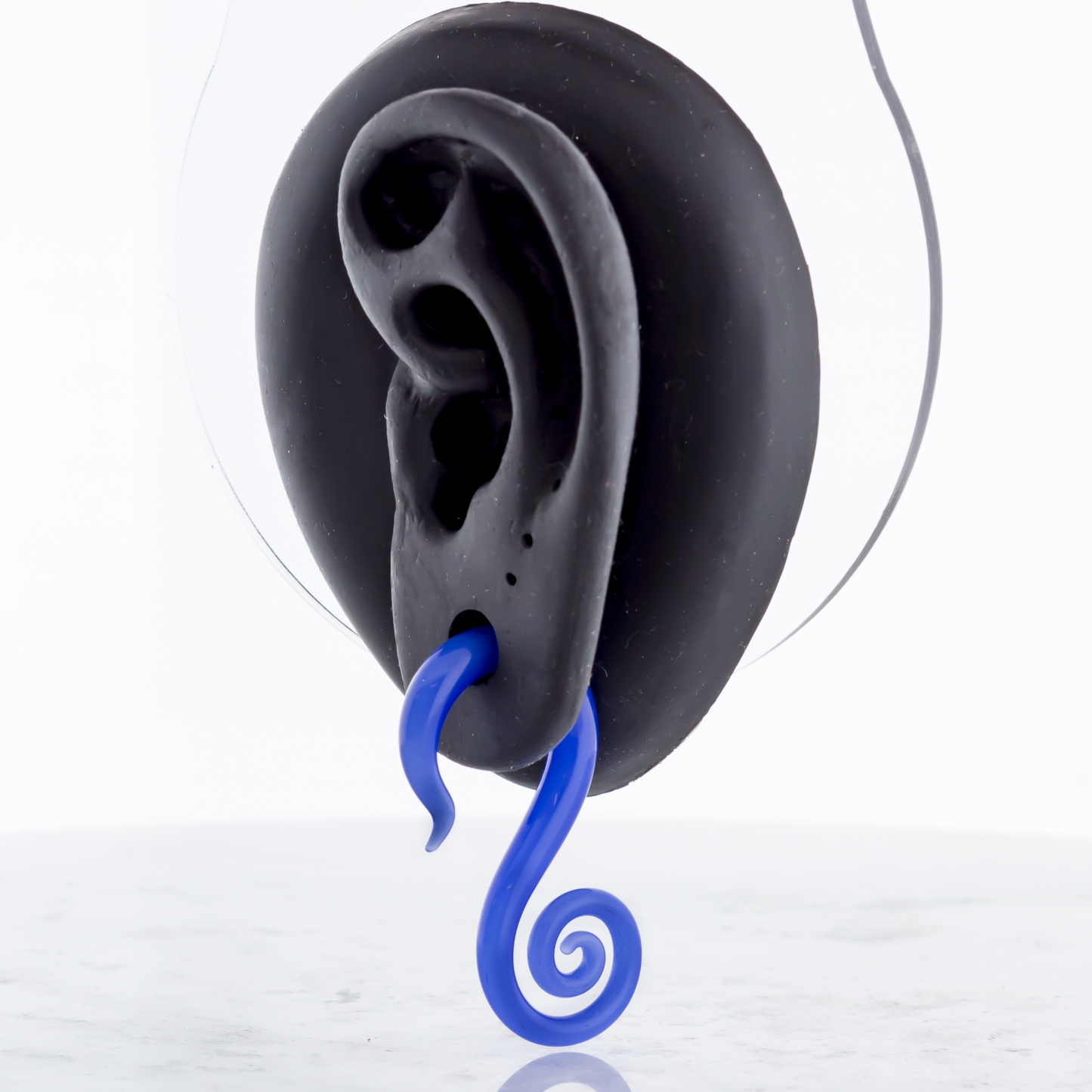 Electric Blue Borosilicate Glass Seahorse Ear Hangers – 8G-2G - Pierced Addiction