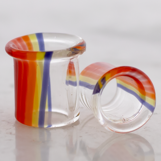 Pair Colorado Sunset Borosilicate Glass Single Flare Tunnel - Pierced Addiction