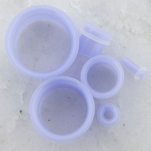 Pair Milky Blue Single Flare Tunnel