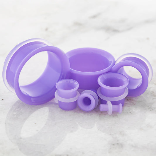 Pair Single Flare Periwinkle Tunnels - Pierced Addiction