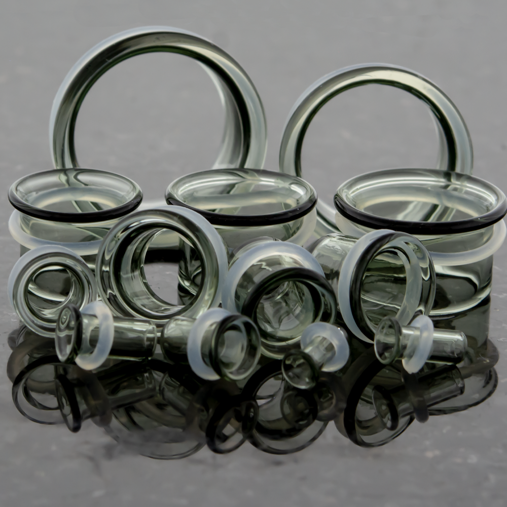 Pair Single Flare Borosilicate Glass Smoke Tunnel - Pierced Addiction