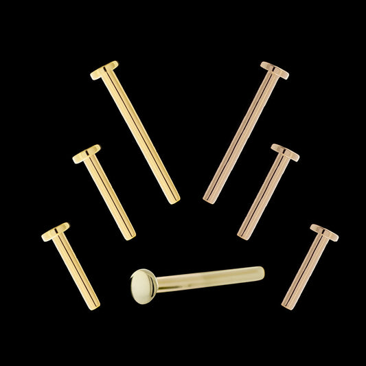 14Kt Gold Threadless Labret Posts - Khrysos Jewelry