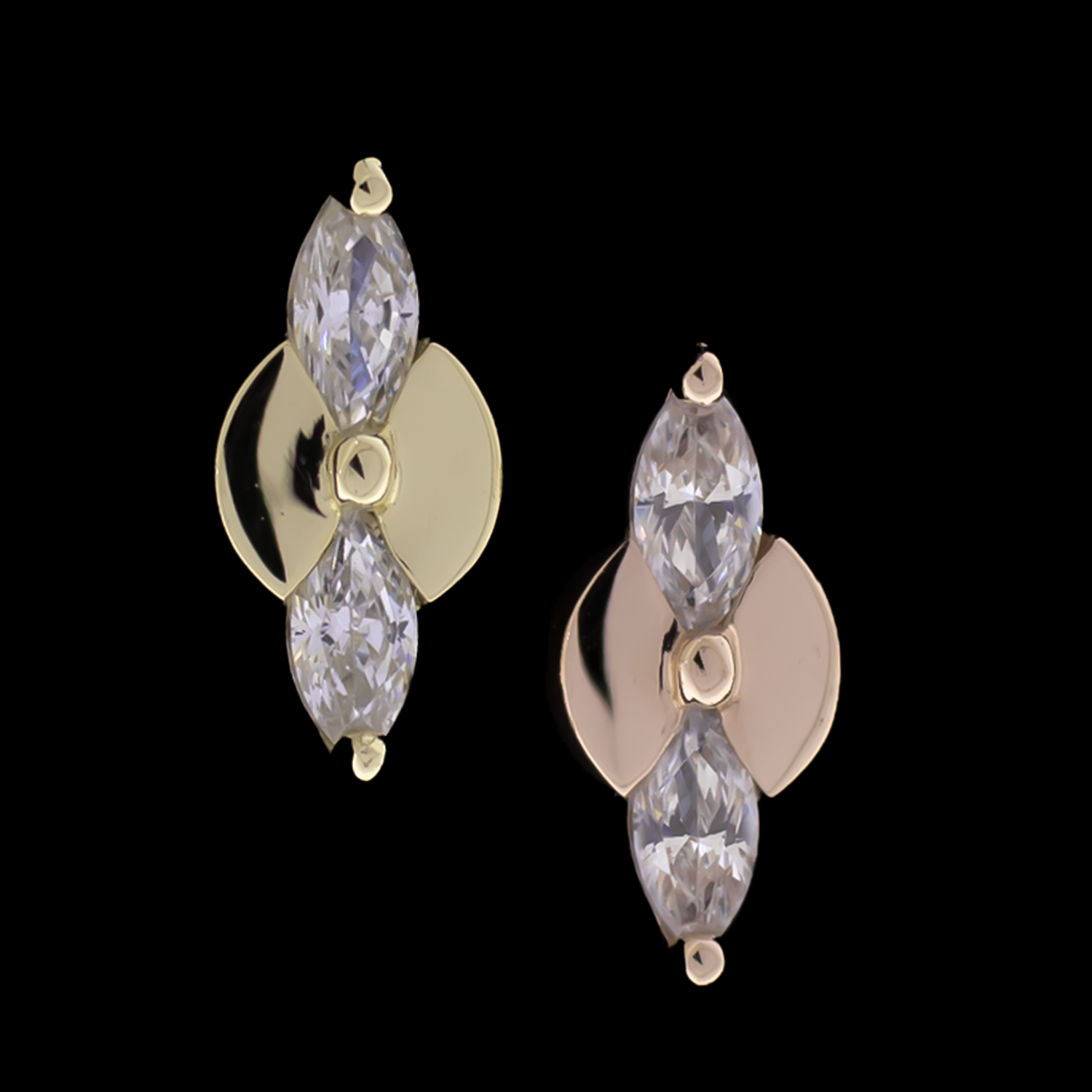 Solara - 14KT Gold Threadless End - Khrysos Jewelry