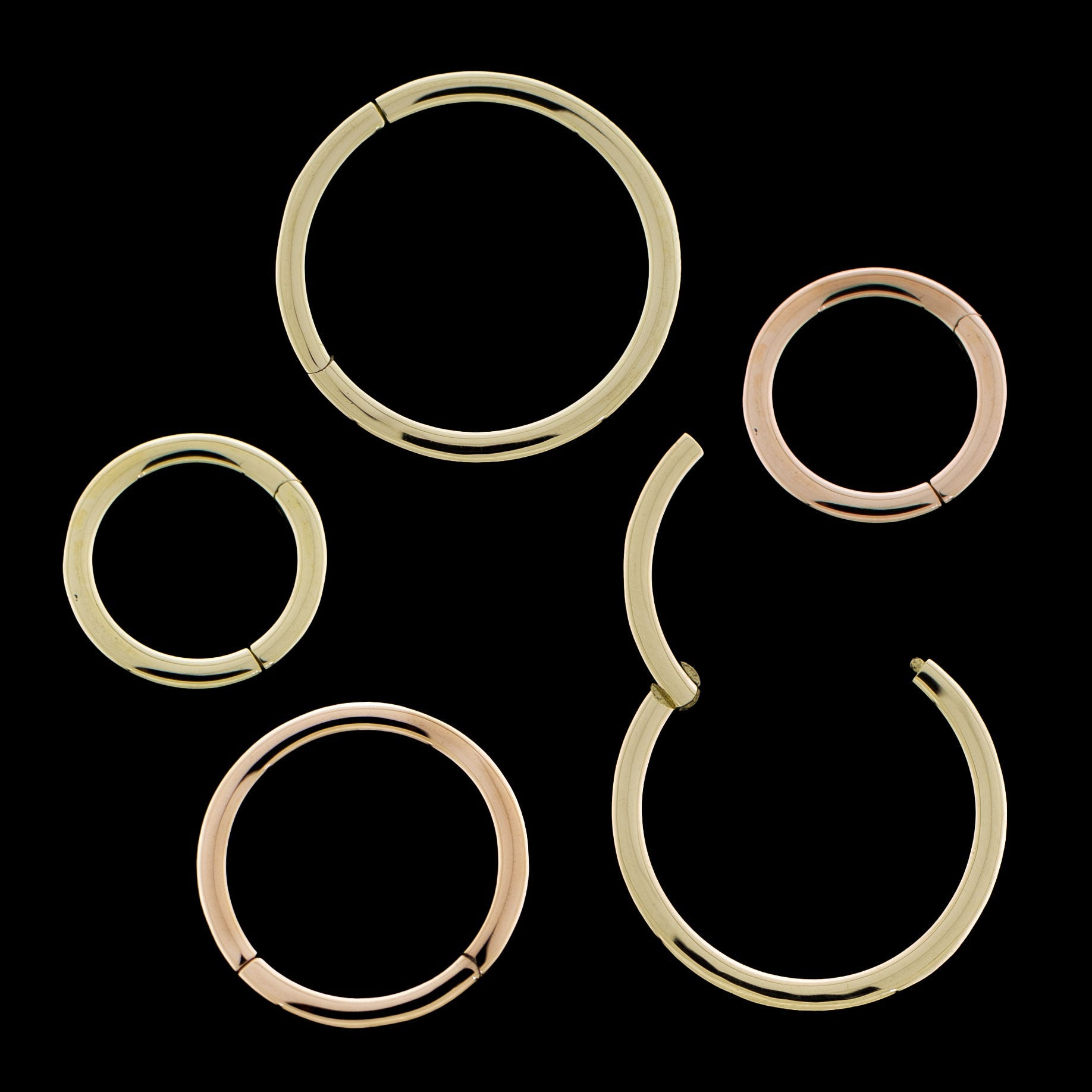 Ariel - 14kt Gold Hinged Segment Rings - Khrysos Jewelry