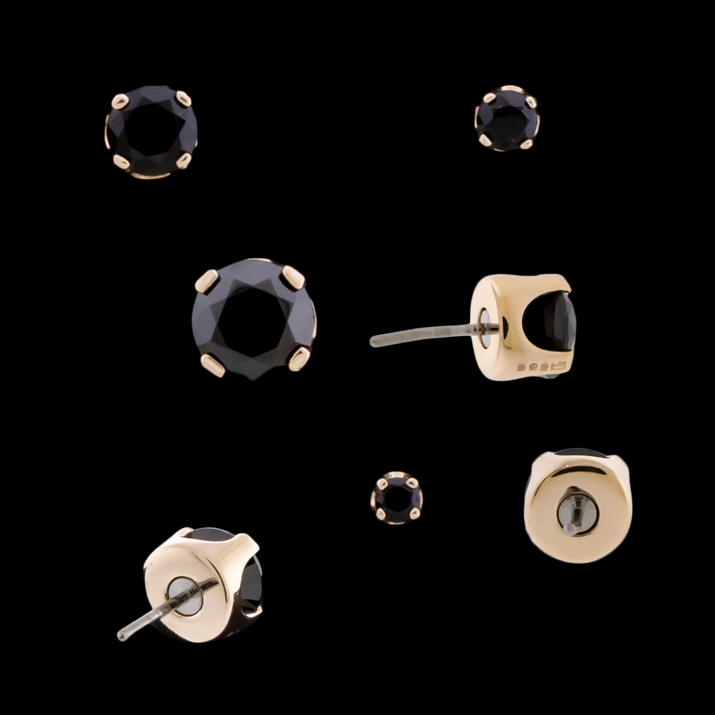 Zarela – 14kt Gold Flat Back Prong-Set Zirconia - Pierced Addiction
