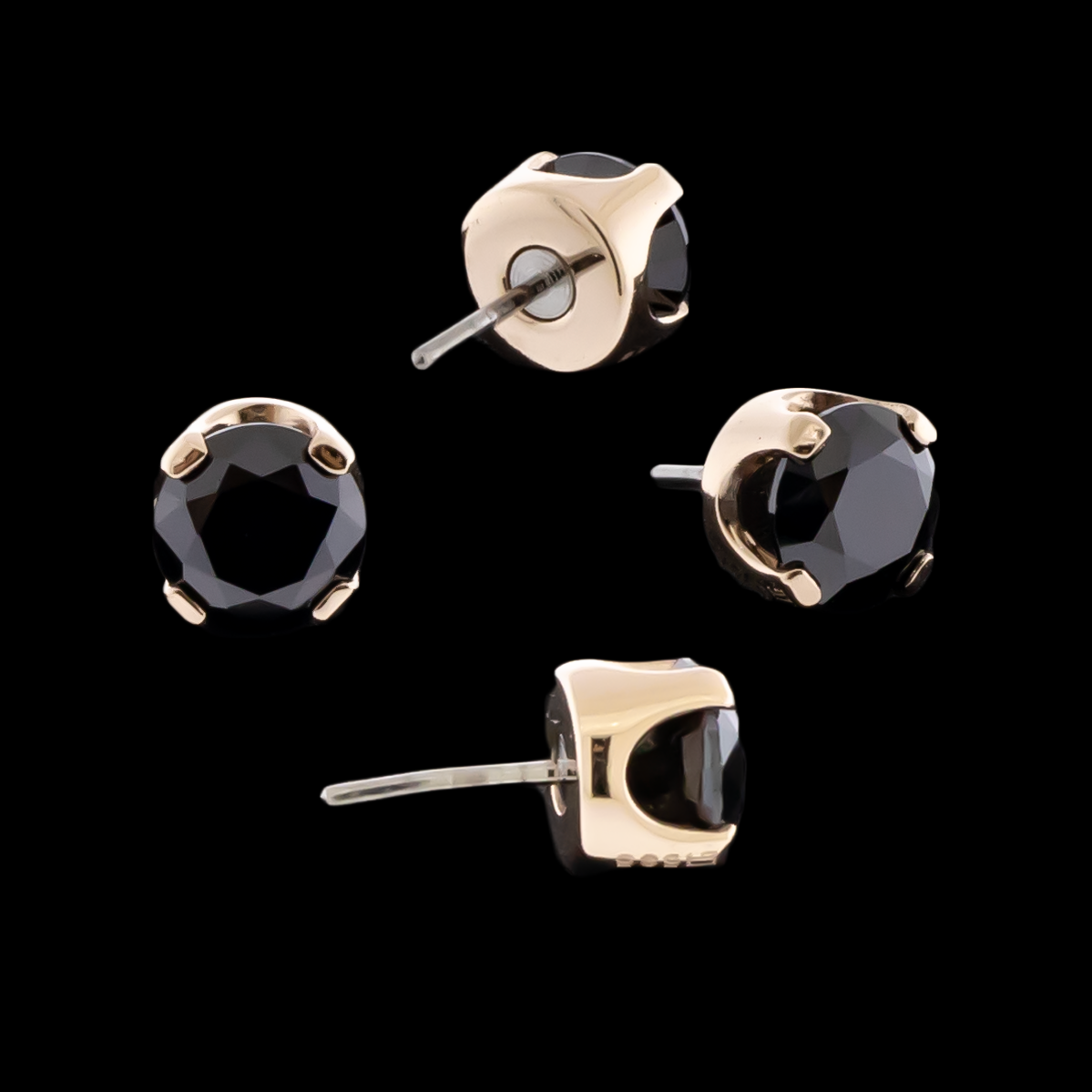 Zarela – 14kt Gold Flat Back Prong-Set Zirconia - Pierced Addiction