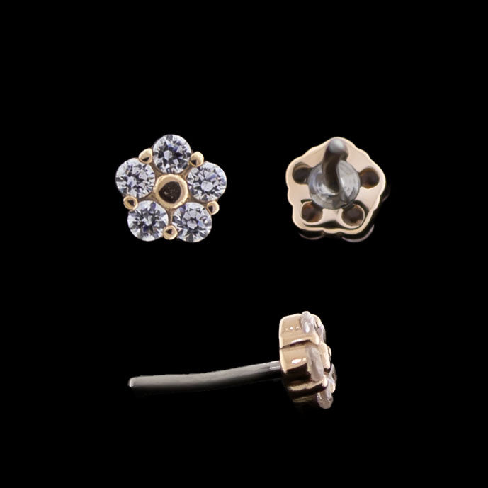 Sorella - 14kt Rose Gold Threadless End- Yellow