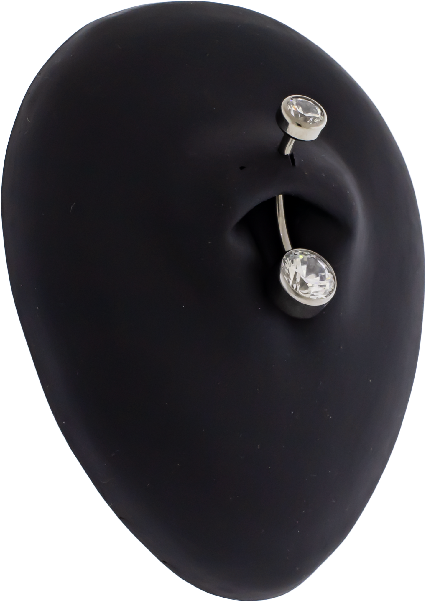 14G Titanium Internally Threaded Flat Set Double Gem - Pierced Addiction