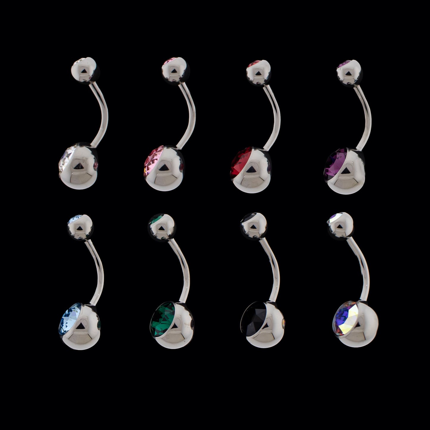 Double Gem Navel Ring - Khrysos Jewelry