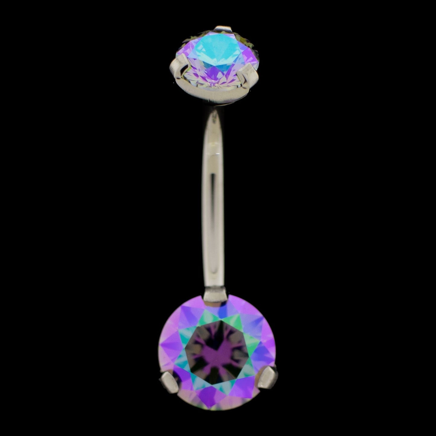 Prong Set Premium Zirconia Navel Ring - Pierced Addiction