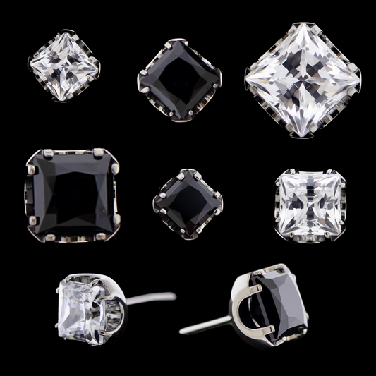 Axel - Square Prong Set Low Profile End - Khrysos Jewelry