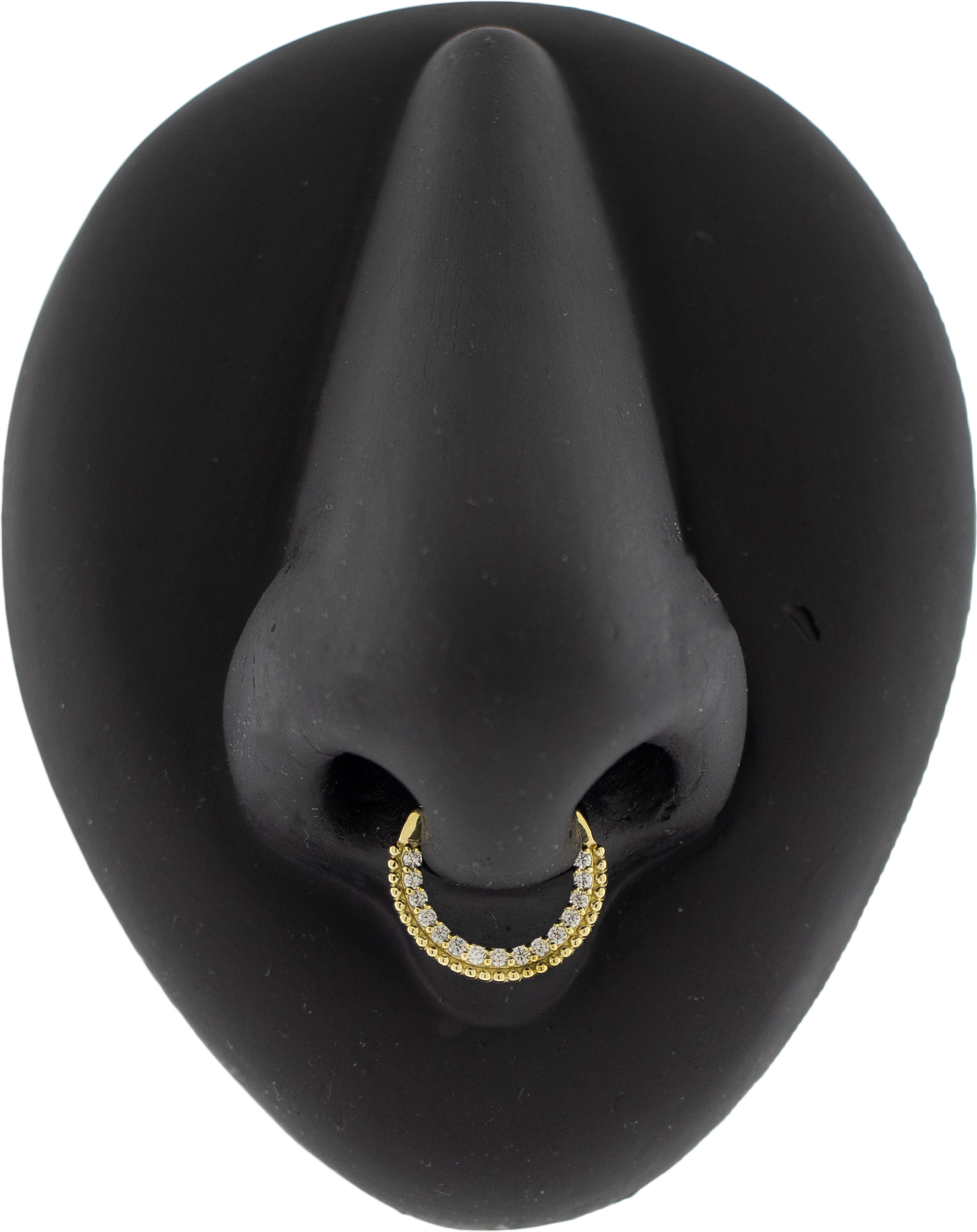 Alora - 14Kt Gold Hinged Ring - Beaded Cz's - Khrysos Jewelry