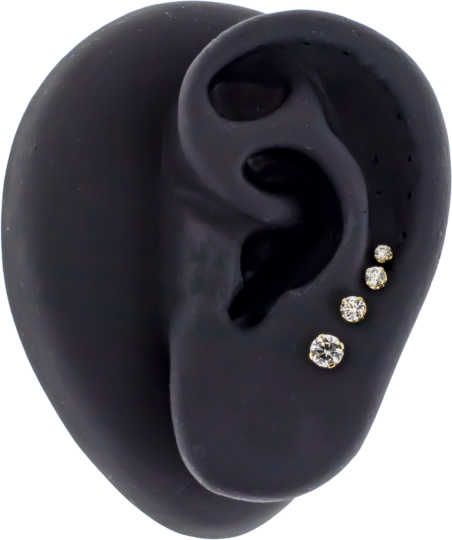 Zarela – 14kt Gold Flat Back Prong-Set Zirconia - Pierced Addiction