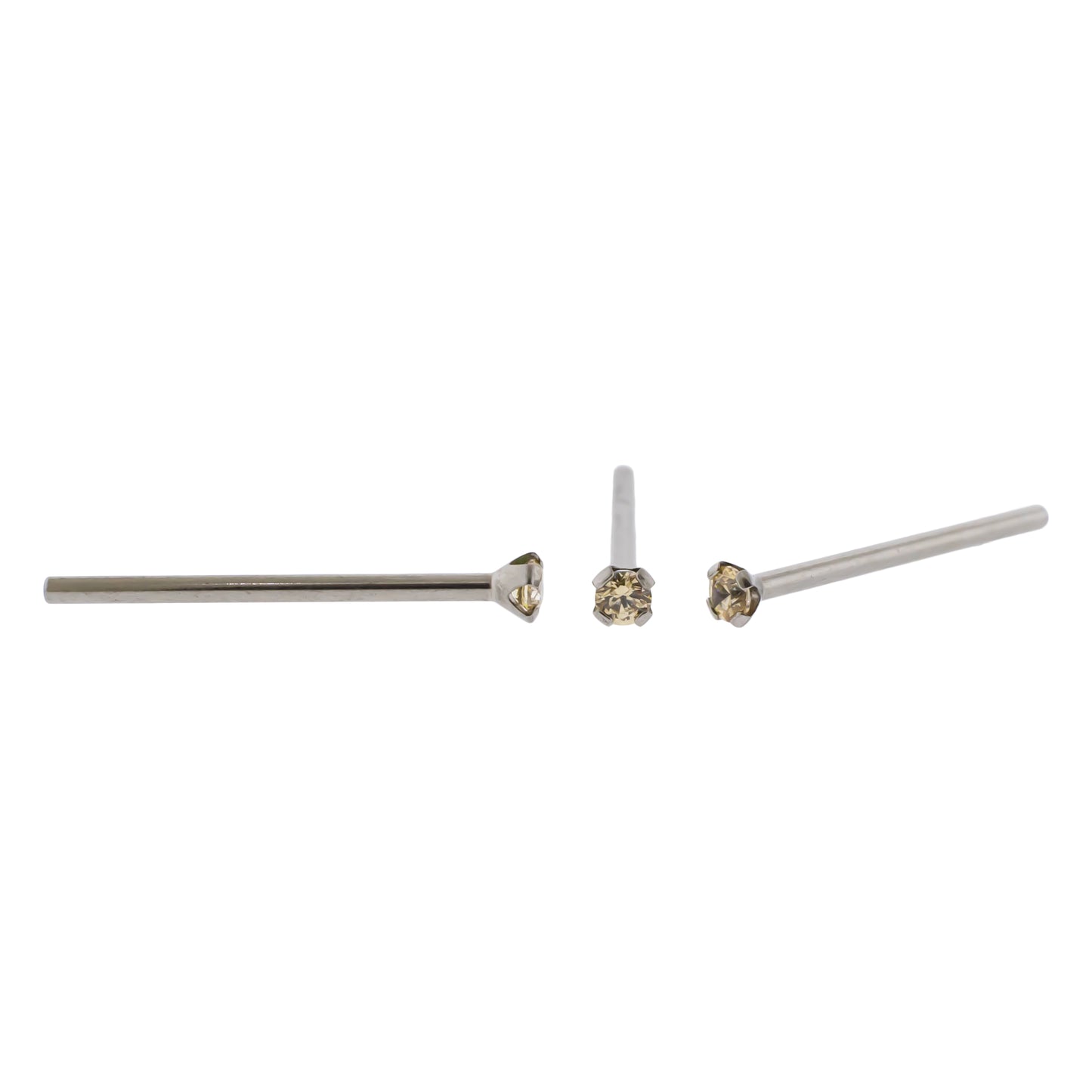Steel Prong Set Nose Pin With Premium Zirconia - Pierced Addiction