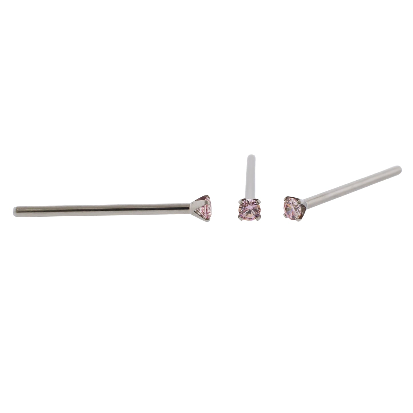 Steel Prong Set Nose Pin With Premium Zirconia - Pierced Addiction