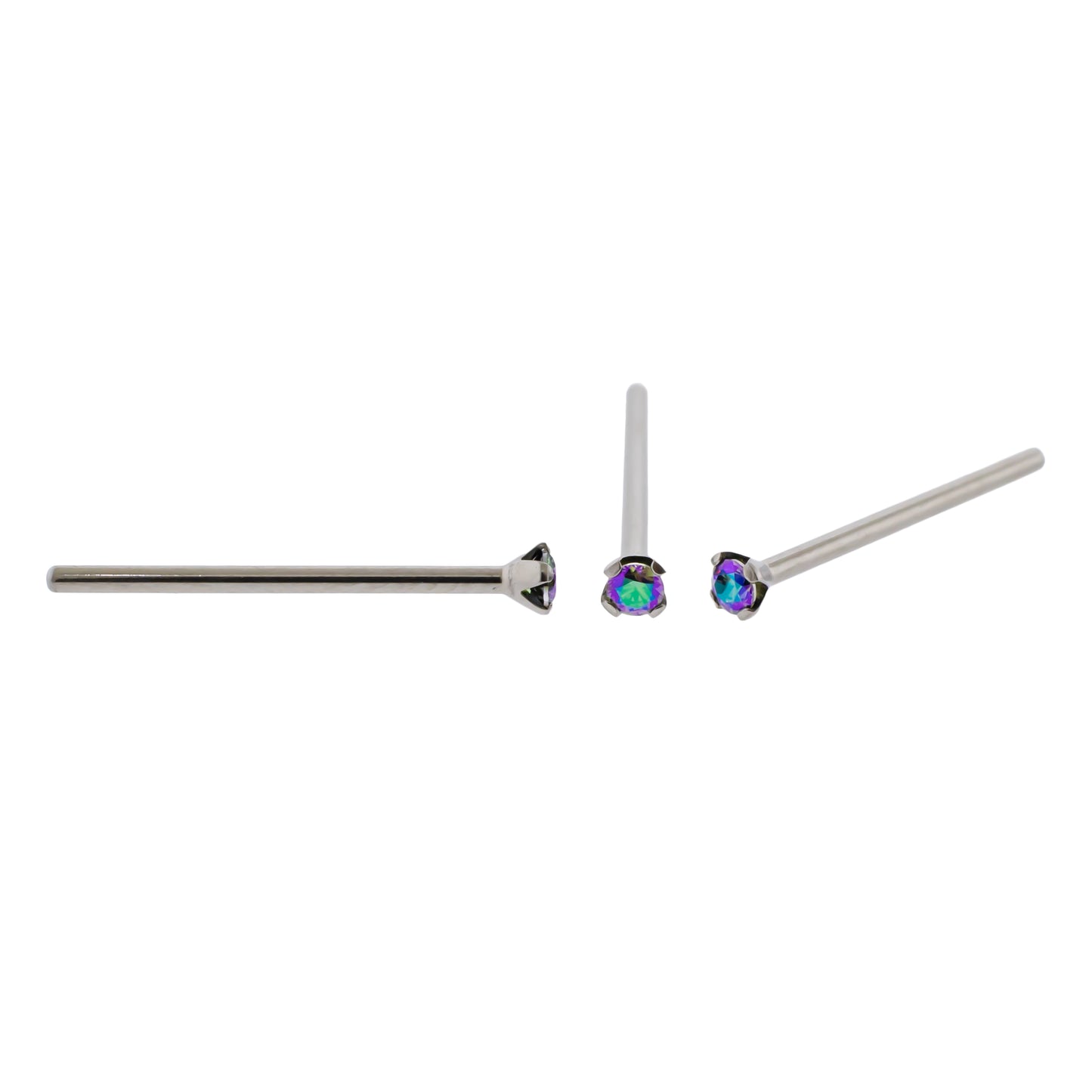Steel Prong Set Nose Pin With Premium Zirconia - Pierced Addiction