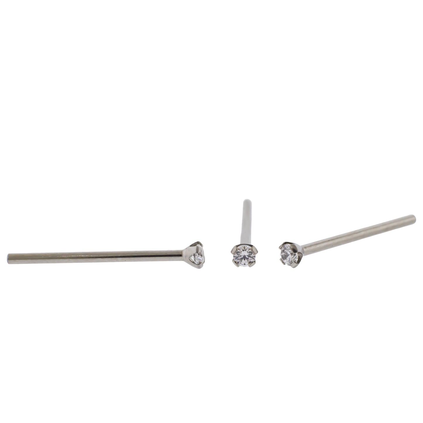 Steel Prong Set Nose Pin With Premium Zirconia - Pierced Addiction