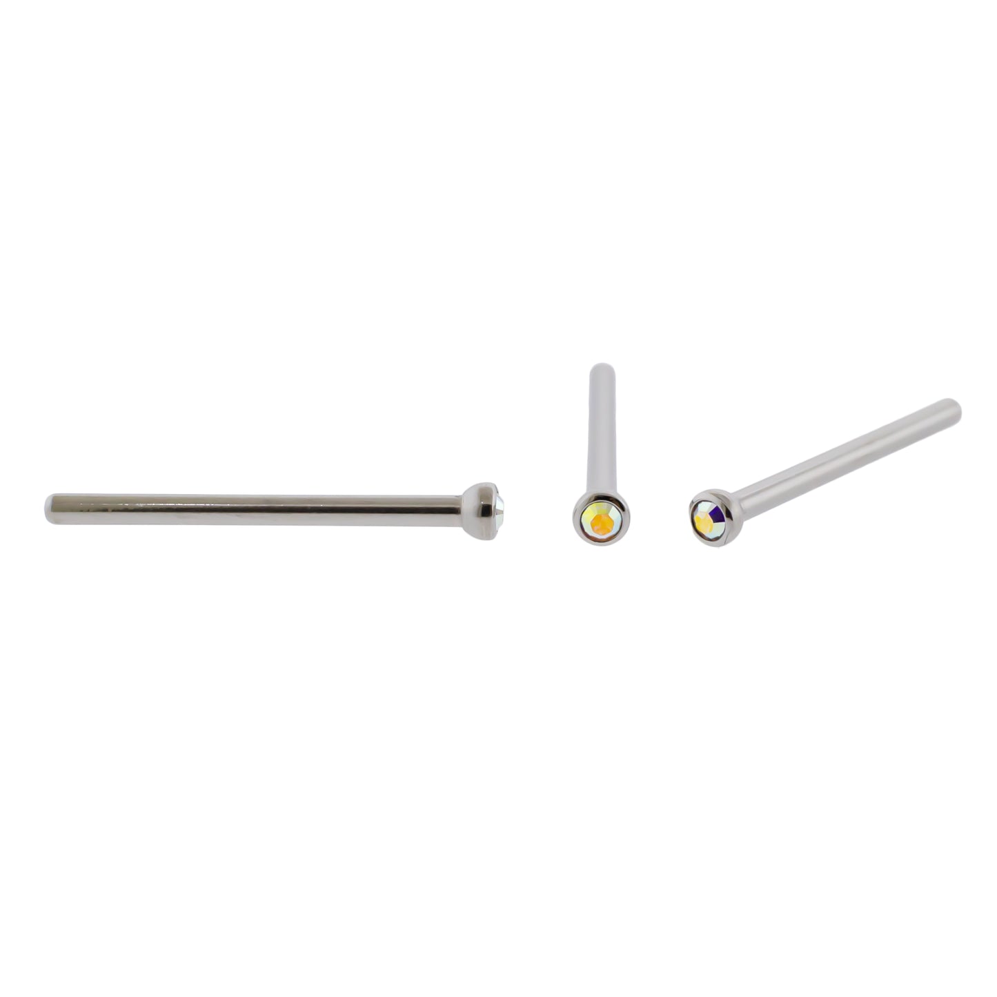 Steel Bezel Set Nose Pin With Premium Crystals - Pierced Addiction