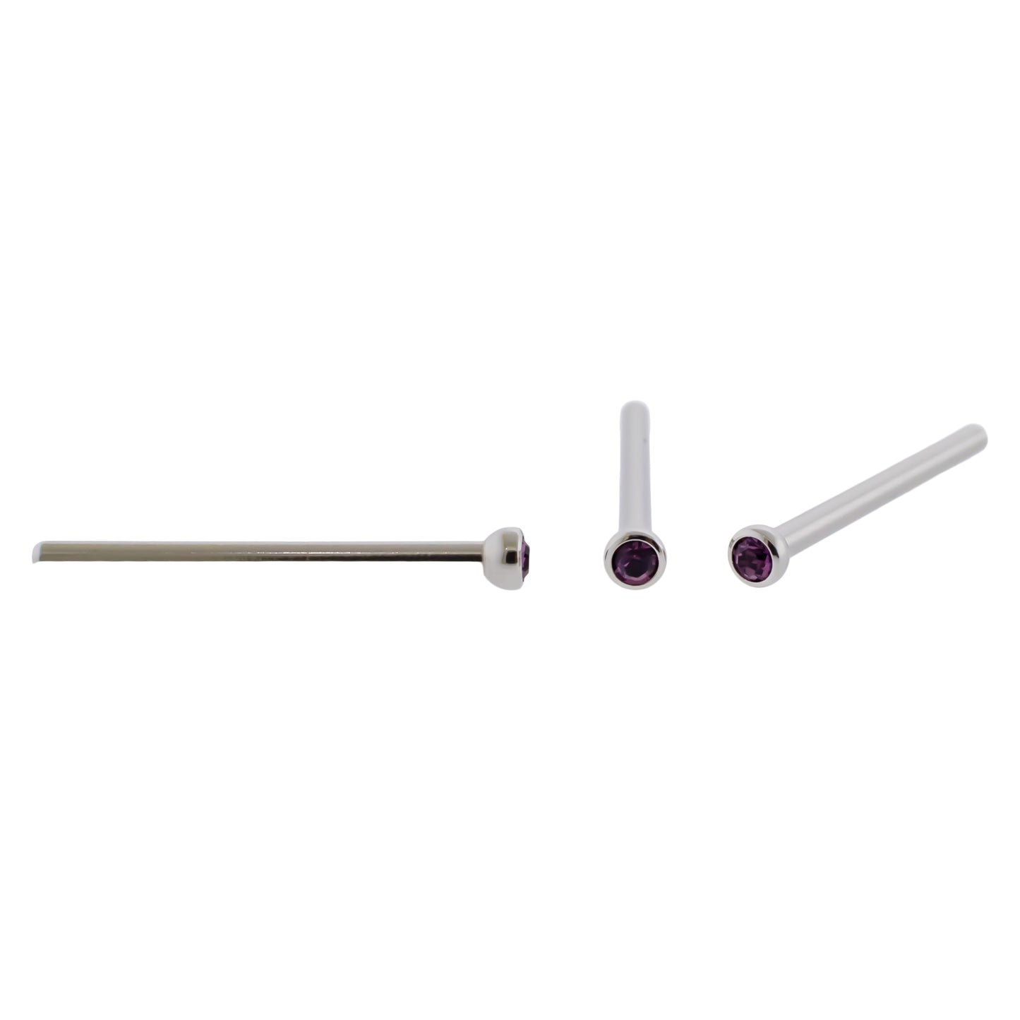 Steel Bezel Set Nose Pin With Premium Crystals - Pierced Addiction