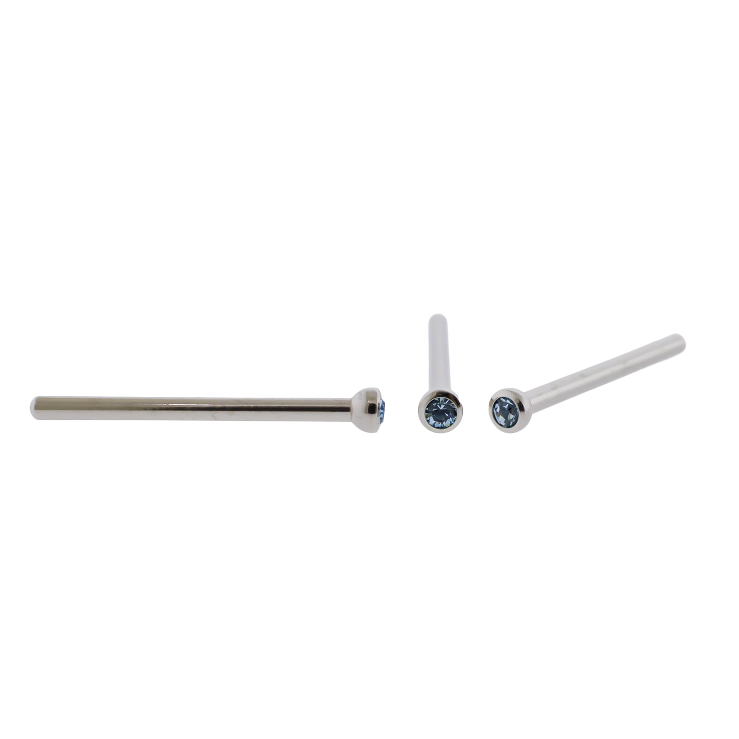 Steel Bezel Set Nose Pin With Premium Crystals - Pierced Addiction
