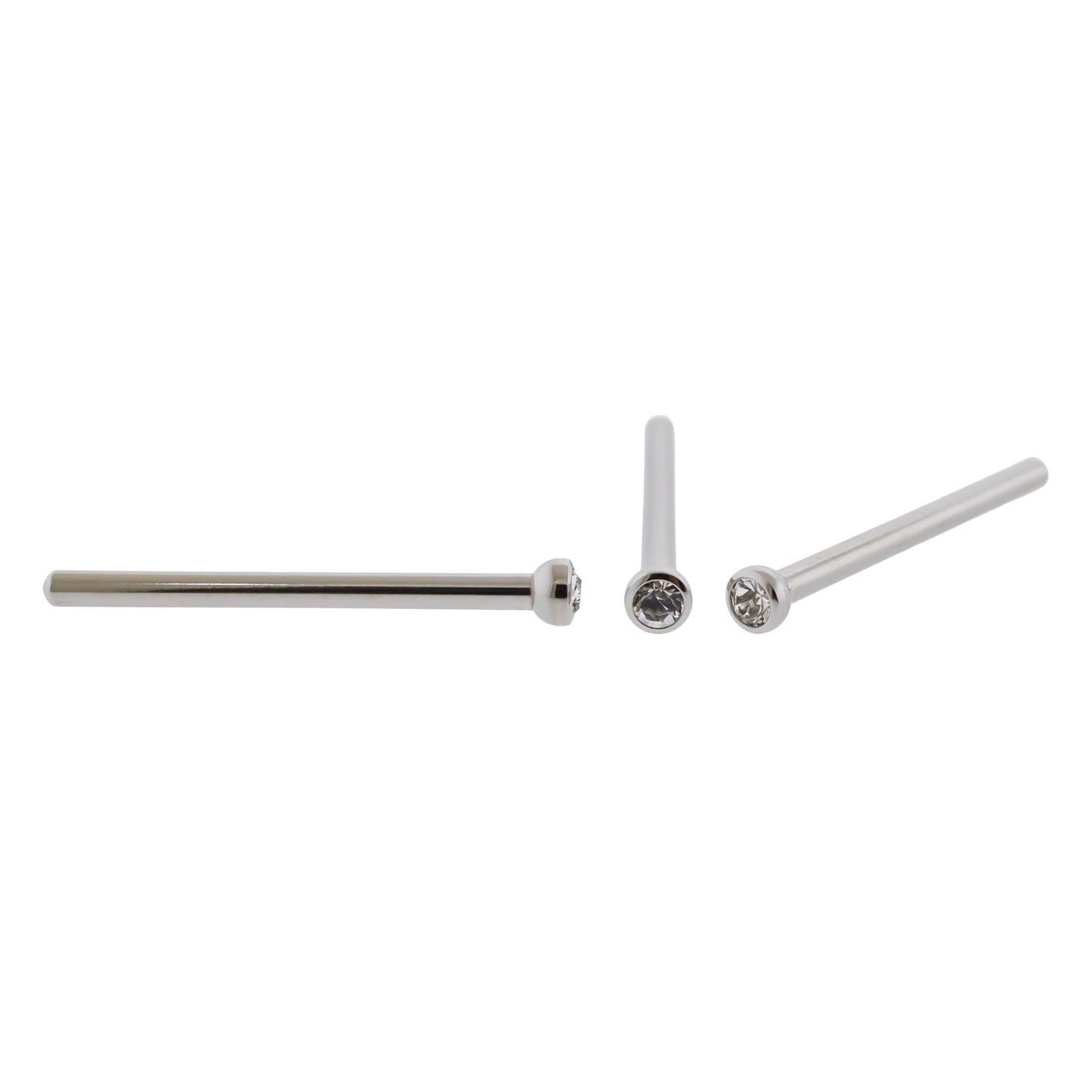 Steel Bezel Set Nose Pin With Premium Crystals - Pierced Addiction