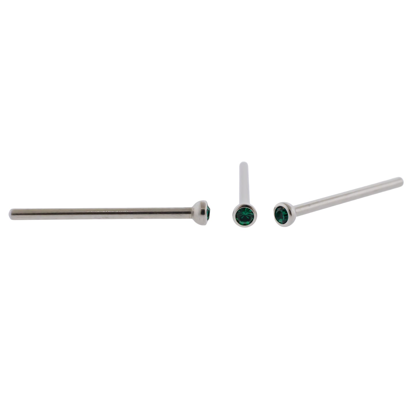 Steel Bezel Set Nose Pin With Premium Crystals - Pierced Addiction
