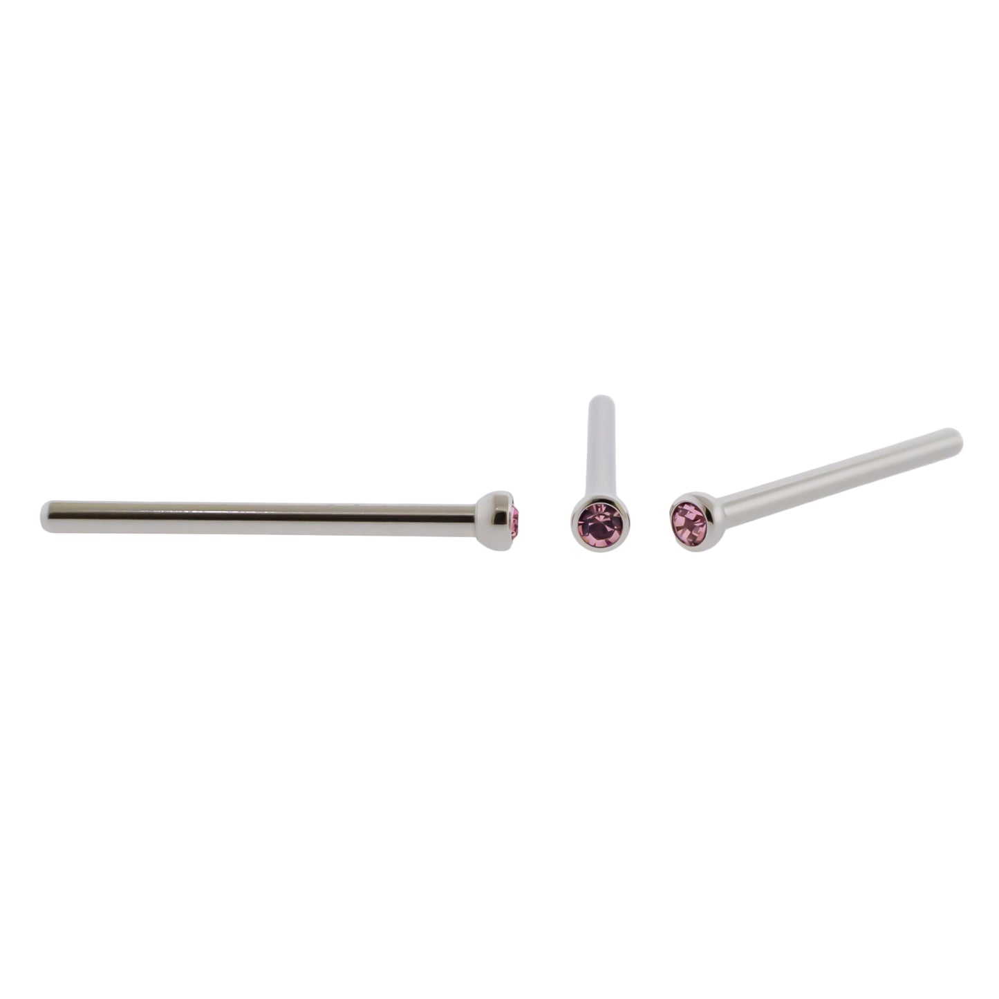 Steel Bezel Set Nose Pin With Premium Crystals - Pierced Addiction