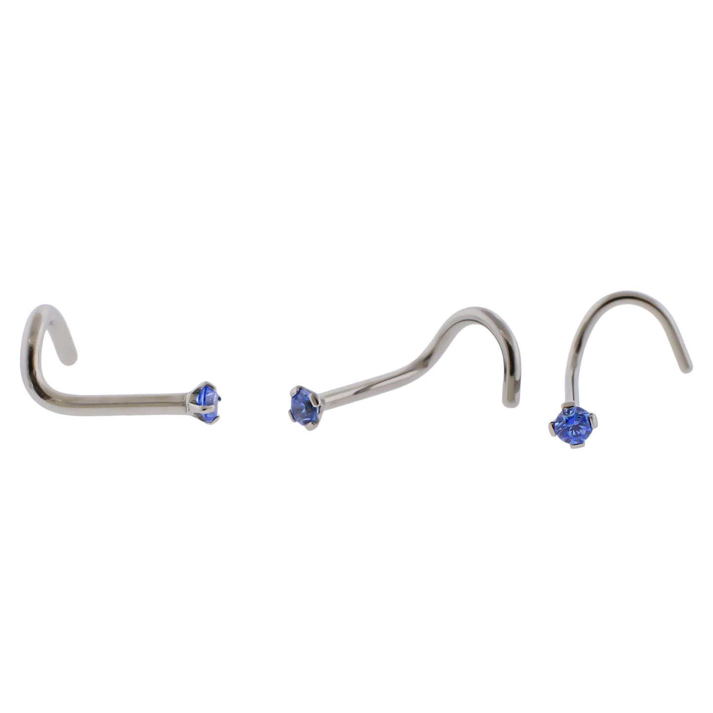 Steel Prong Set Nose Screw With Premium Zirconia - Pierced Addiction