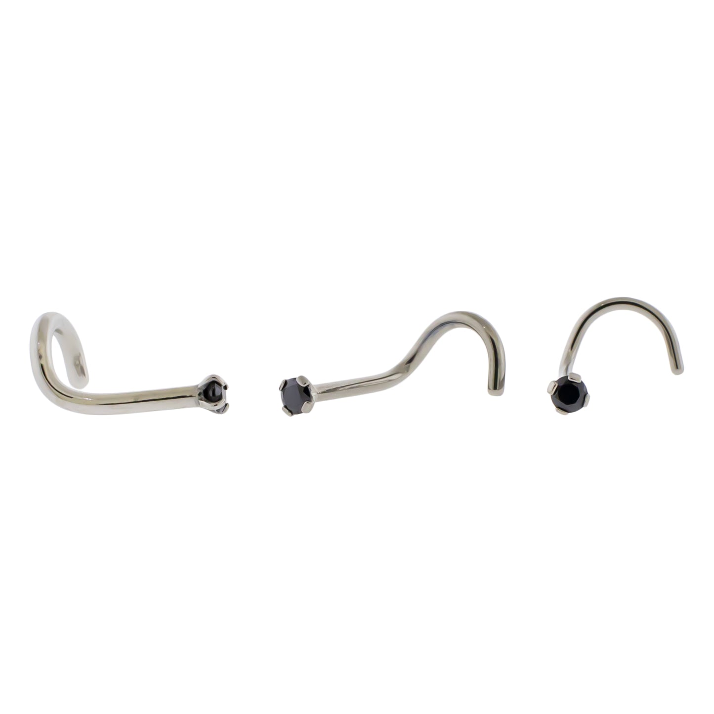 Steel Prong Set Nose Screw With Premium Zirconia - Pierced Addiction