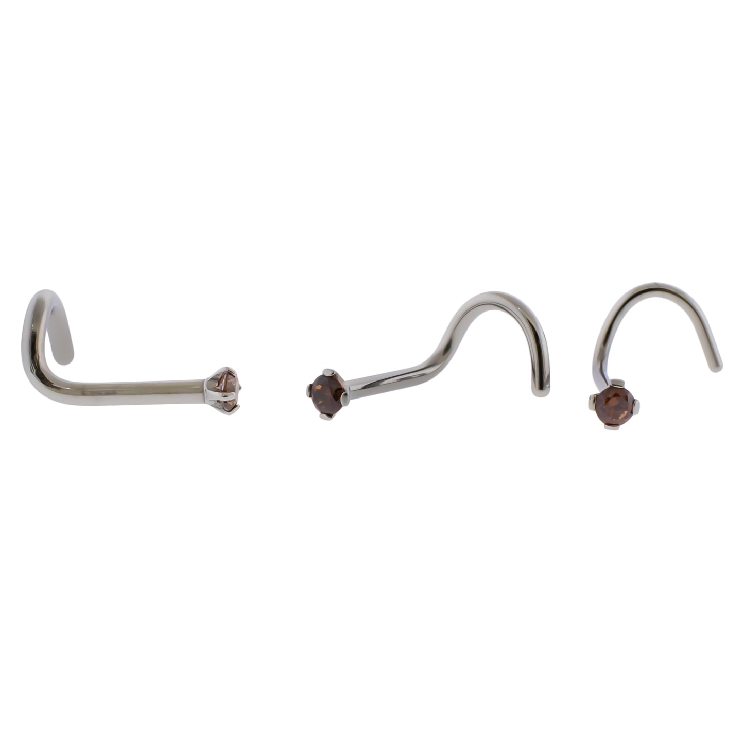 Steel Prong Set Nose Screw With Premium Zirconia - Pierced Addiction