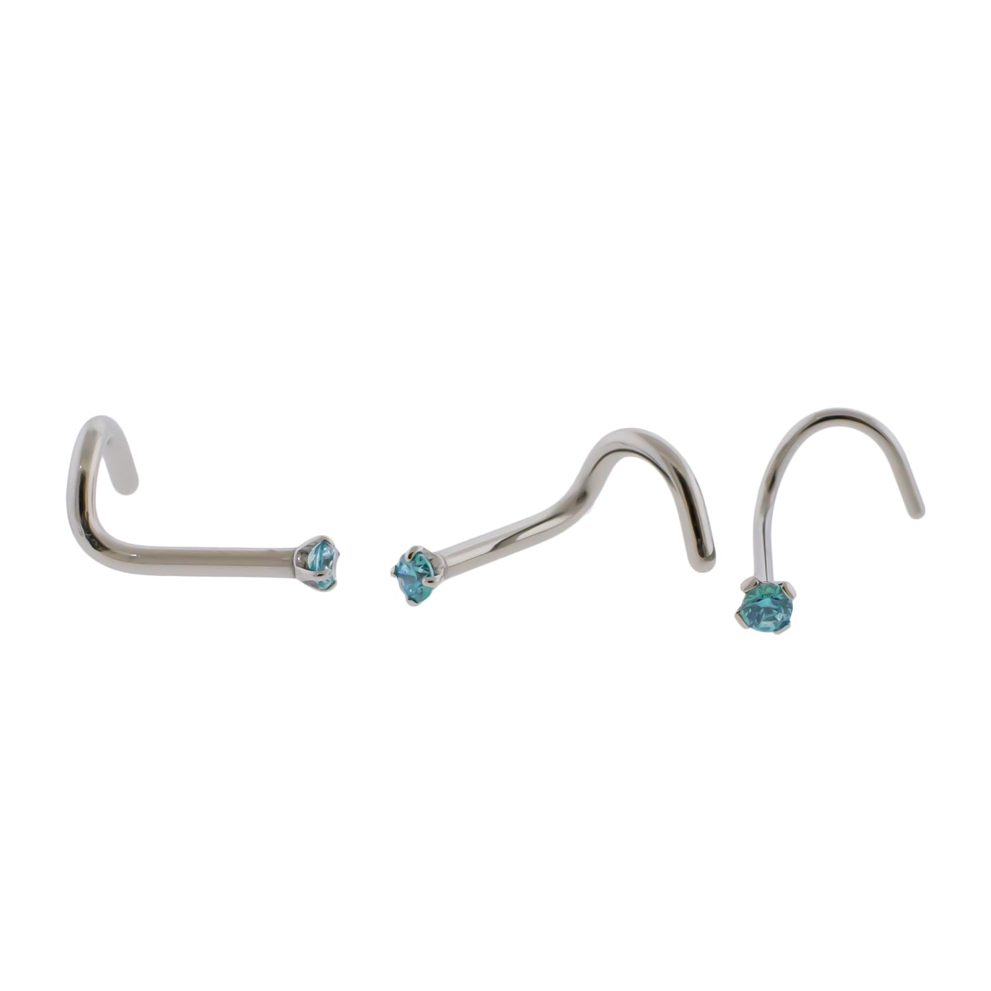 Steel Prong Set Nose Screw With Premium Zirconia - Pierced Addiction