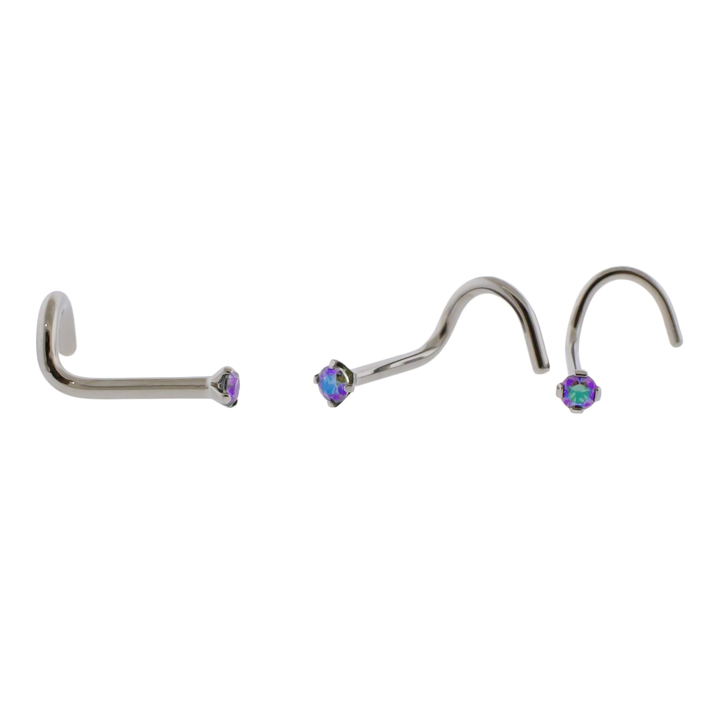 Steel Prong Set Nose Screw With Premium Zirconia - Pierced Addiction