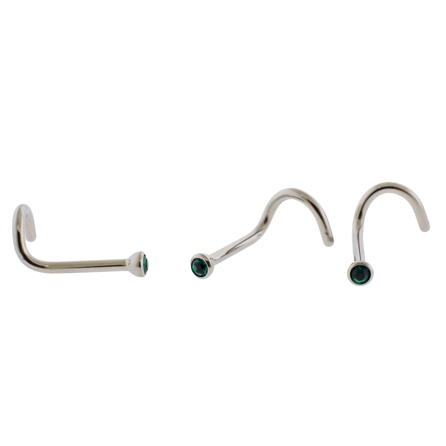 Steel Bezel Set Nose Screw With Premium Crystals - Pierced Addiction