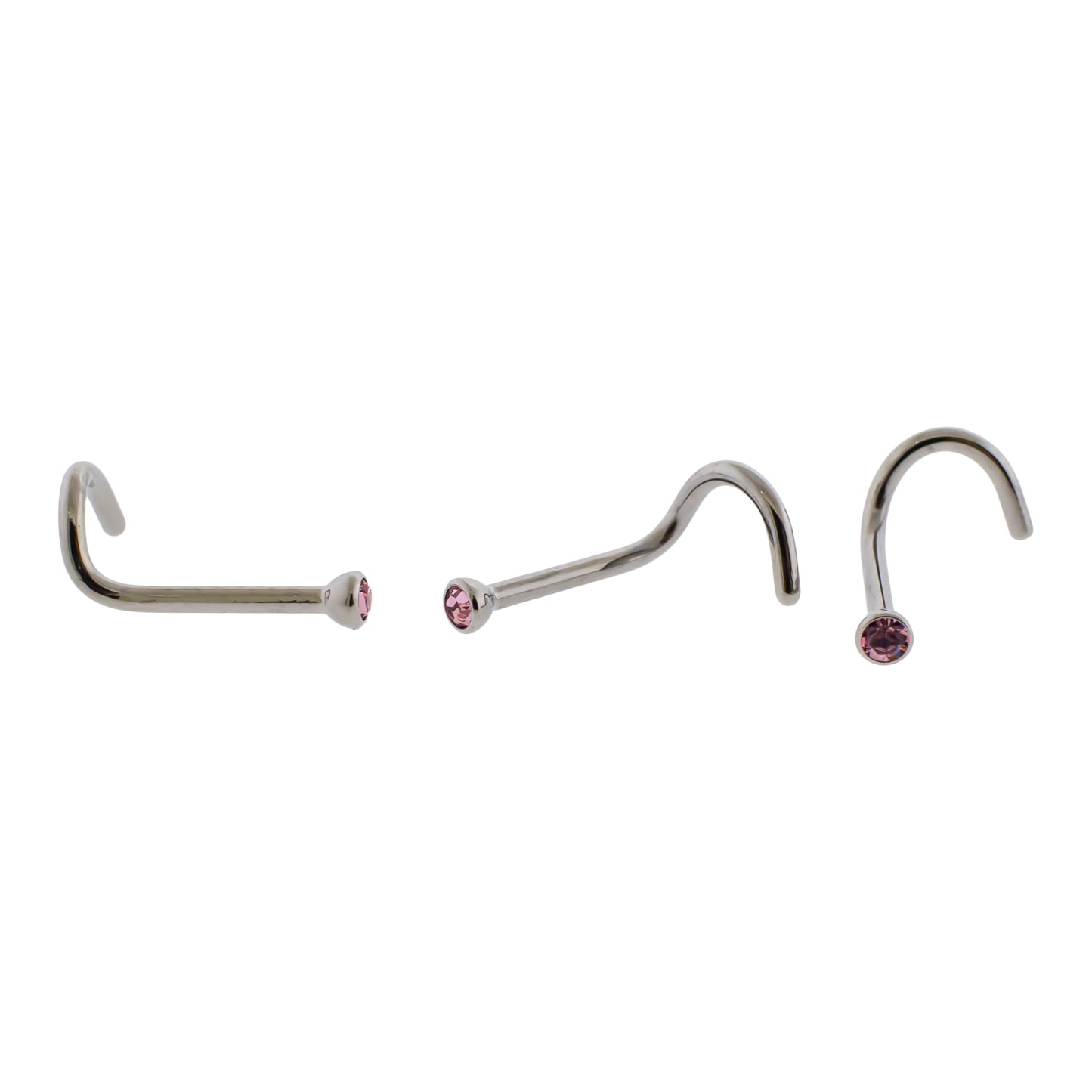 Steel Bezel Set Nose Screw With Premium Crystals - Pierced Addiction
