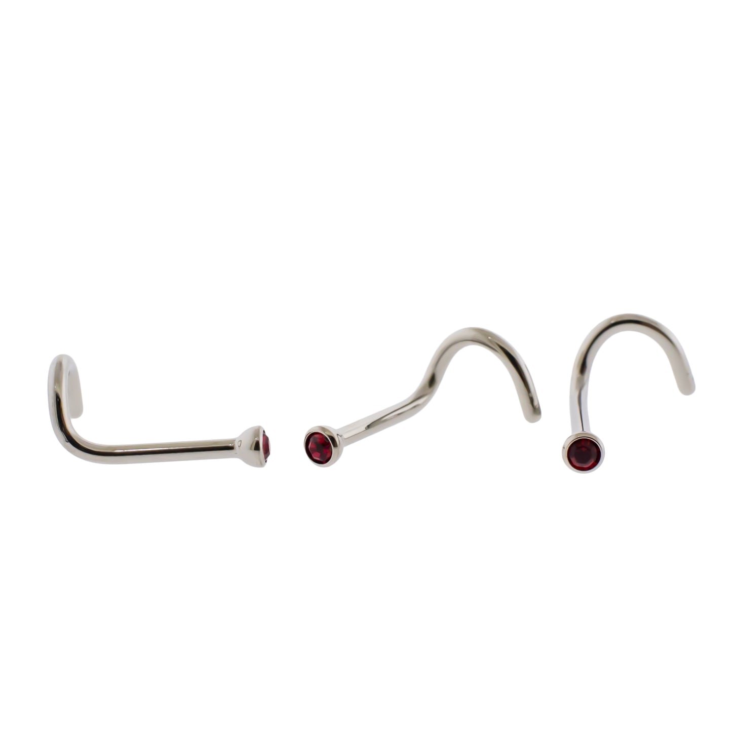 Steel Bezel Set Nose Screw With Premium Crystals - Pierced Addiction