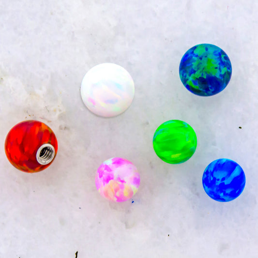 Steel Externally Threaded Opal Balls