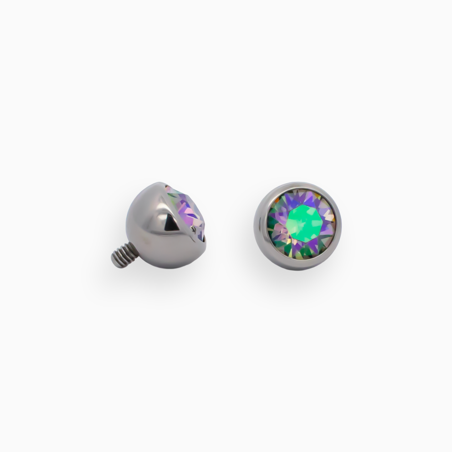 Steel 14G Internally Threaded Ball with Premium Crystal - Pierced Addiction
