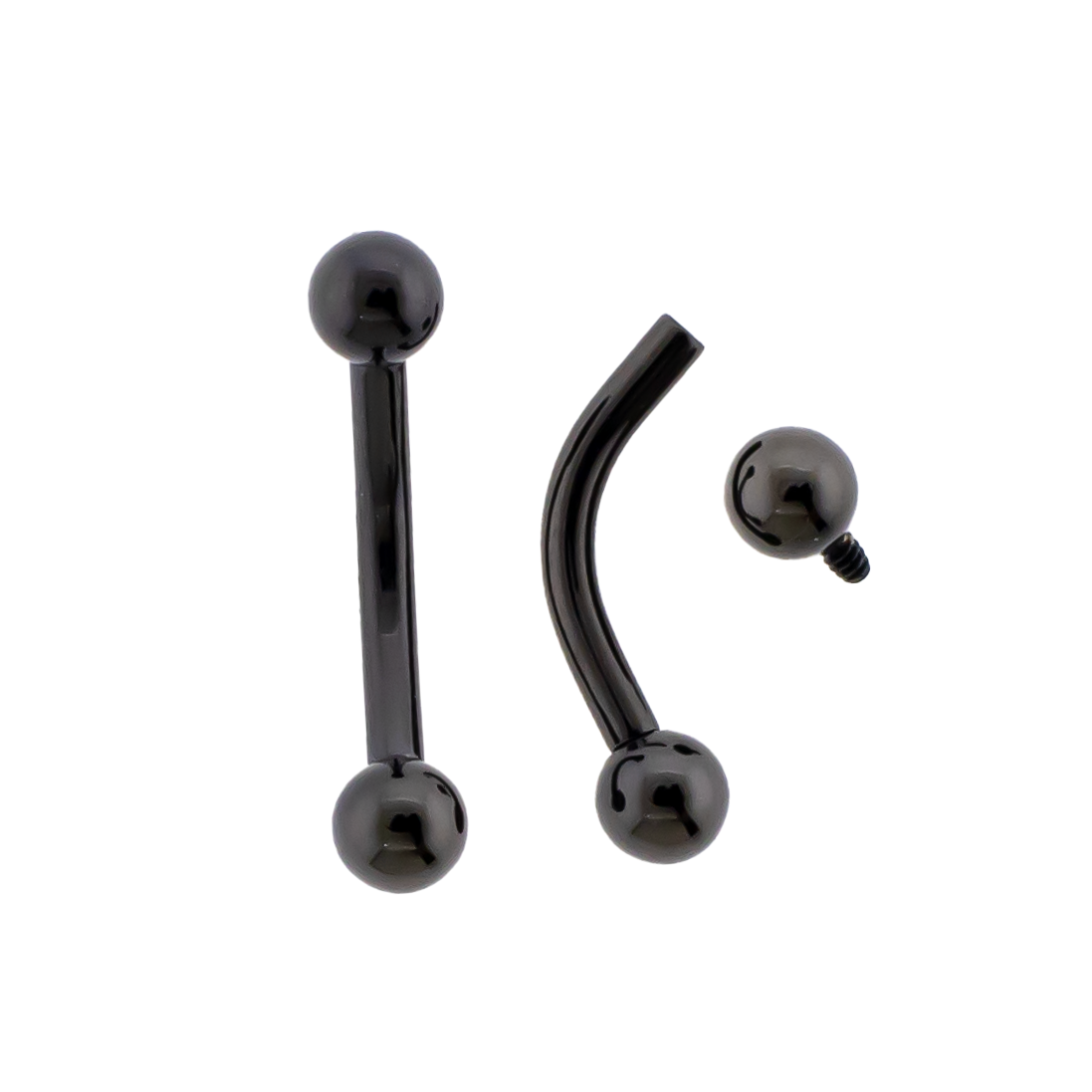 Black PVD Steel Internally Threaded Curved Barbell - Pierced Addiction