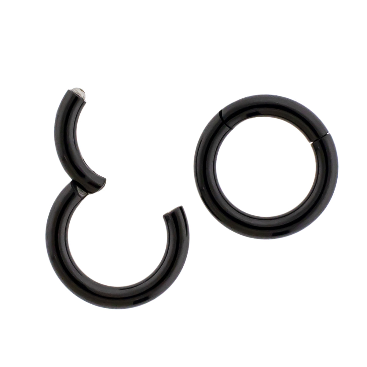 20G - 10G Steel Black PVD Hinged Segment Rings
