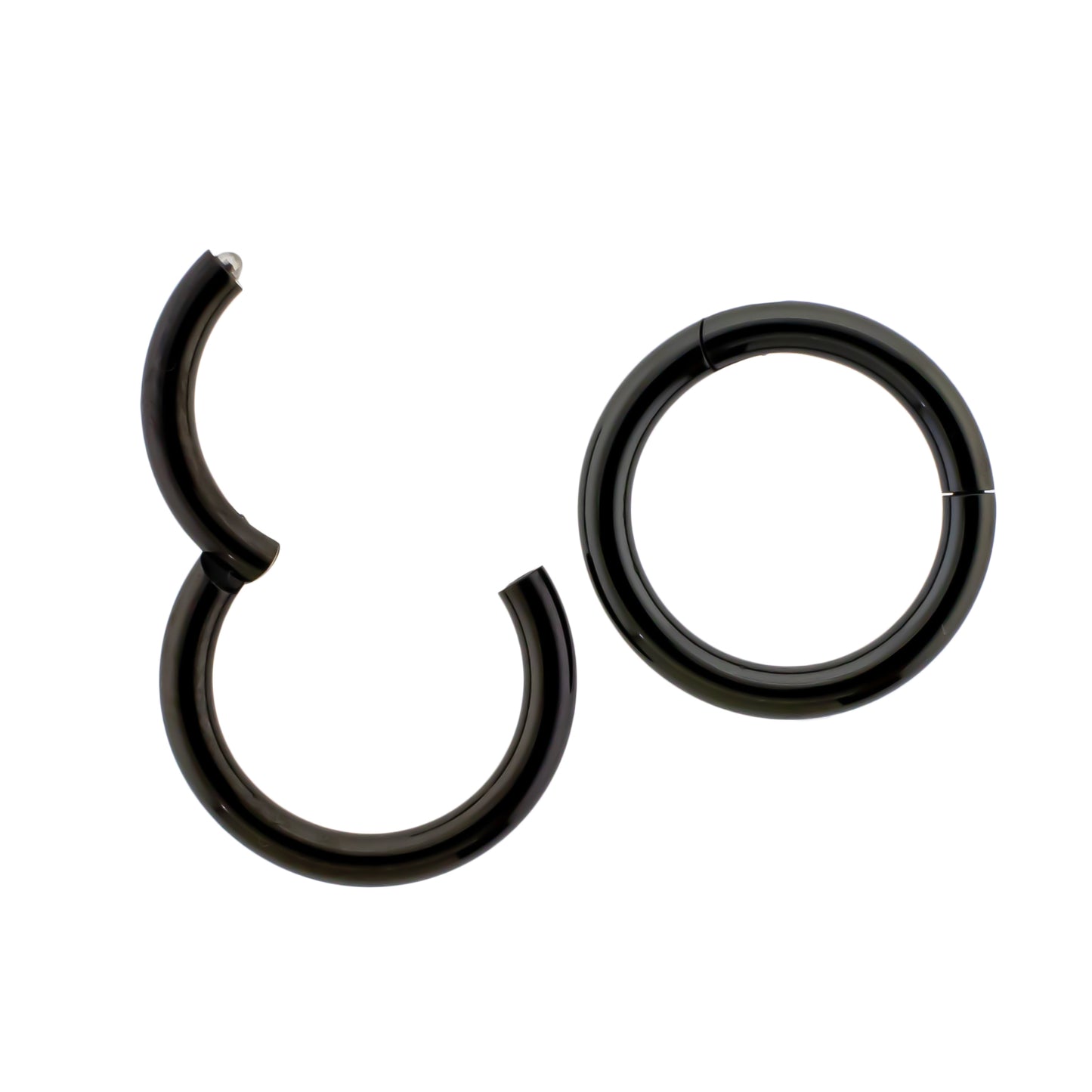 20G - 10G Steel Black PVD Hinged Segment Rings - Pierced Addiction