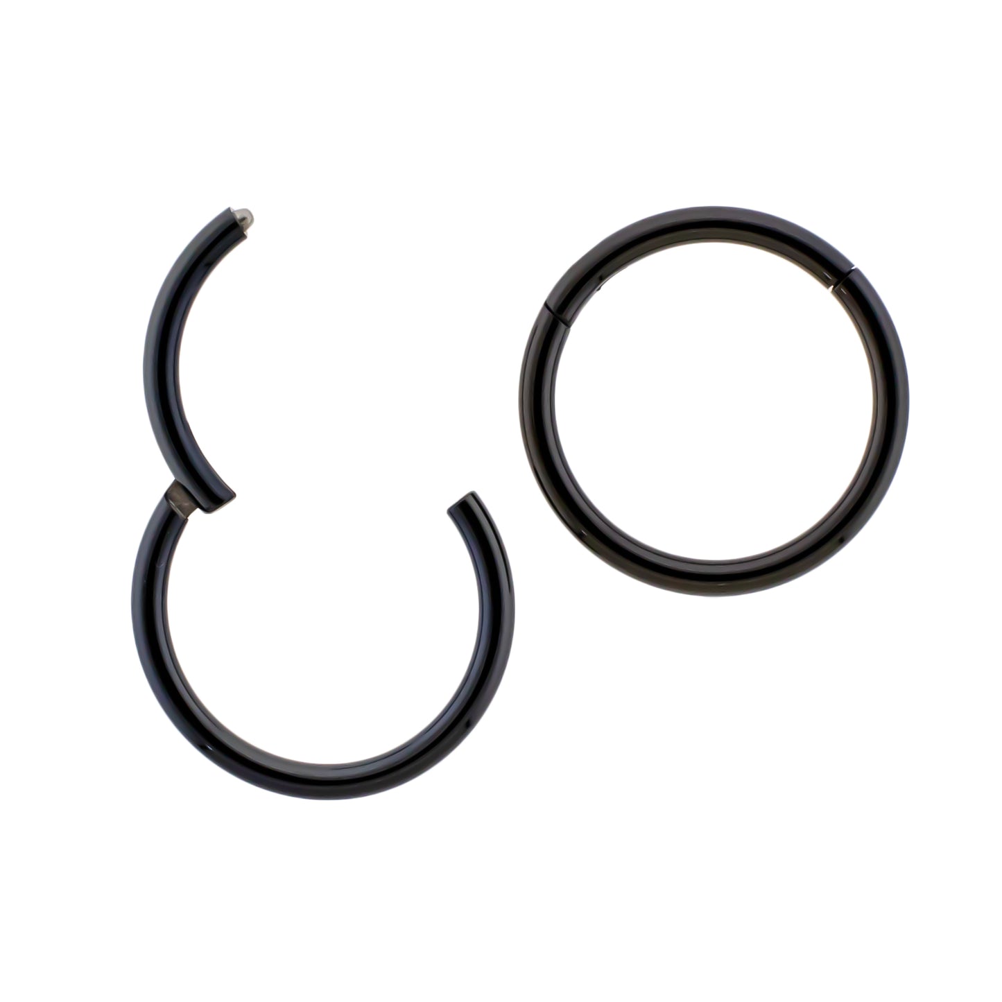 20G - 10G Steel Black PVD Hinged Segment Rings - Pierced Addiction