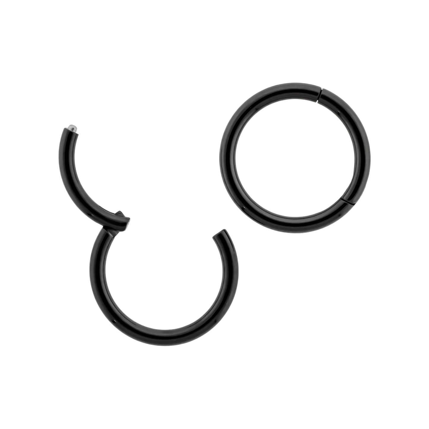 20G - 10G Steel Black PVD Hinged Segment Rings - Pierced Addiction